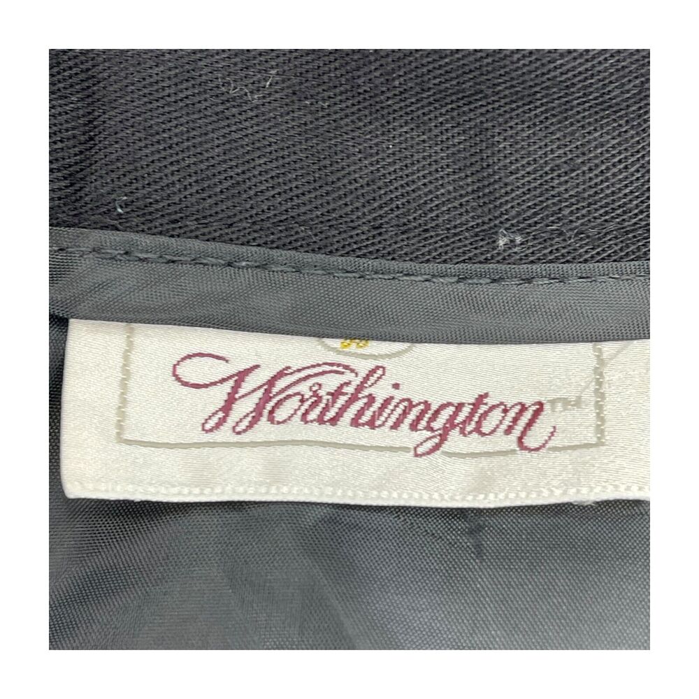 Worthington Skirt Women's Black Rayon Elastic Waist Side Site Back Button - Picture 5 of 7
